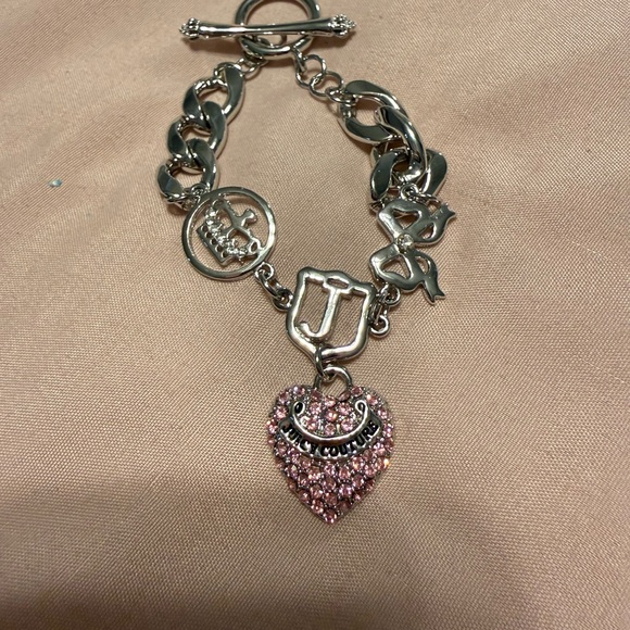 Juicy Couture Silver and Pink Heart Charm Bracelet - Picture 3 of 3